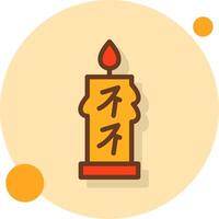 Candle Filled Shadow Cirlce Icon vector