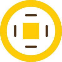 Gold Coin Yellow Lieanr Circle Icon vector