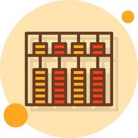 Abacus Filled Shadow Cirlce Icon vector