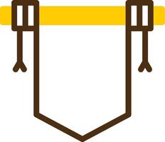 Spring Scroll Yellow Lieanr Circle Icon vector