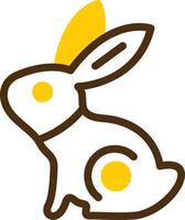 Jade Rabbit Yellow Lieanr Circle Icon vector