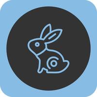 Jade Rabbit Linear Round Icon vector