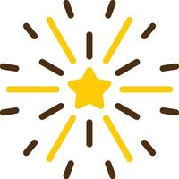 Firework Yellow Lieanr Circle Icon vector