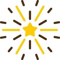 Firework Yellow Lieanr Circle Icon vector