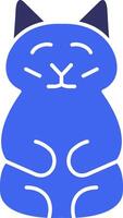 Prosperity Cat Solid Two Color Icon vector