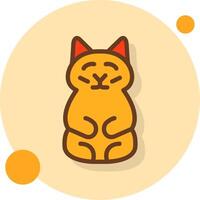 Prosperity Cat Filled Shadow Cirlce Icon vector