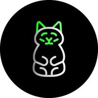 prosperidad gato doble degradado circulo icono vector