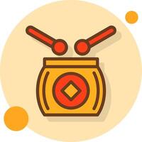 Drum Filled Shadow Cirlce Icon vector