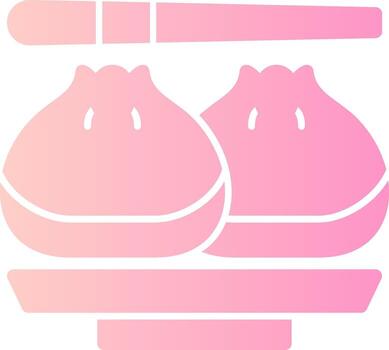 Shrimp Dumpling Solid Multi Gradient Icon vector