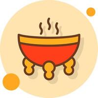 Incense Burner Filled Shadow Cirlce Icon vector