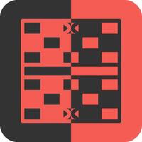 Chess Board Red Inverse Icon vector