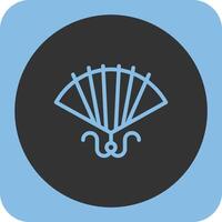 Paper Fan Linear Round Icon vector