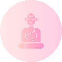 Buddha Statue Gradient Circle Icon vector