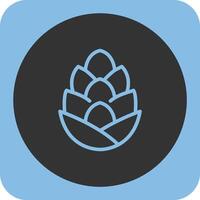 Pine Cone Linear Round Icon vector