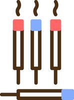 Joss Stick Color Filled Icon vector