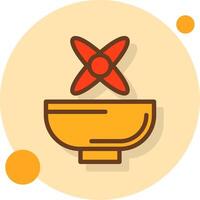 Abundance Bowl Filled Shadow Cirlce Icon vector