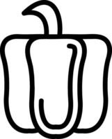 Red Pepper Line Icon vector