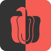 Red Pepper Red Inverse Icon vector