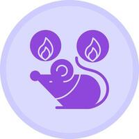 Fire Rat Multicolor Circle Icon vector