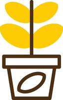 Jade Plant Yellow Lieanr Circle Icon vector