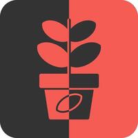 Jade Plant Red Inverse Icon vector