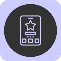 Star Linear Round Icon vector