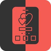 corazón rojo inverso icono vector