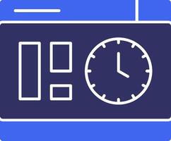 Clock Solid Two Color Icon vector