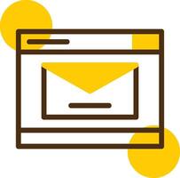 Mail Yellow Lieanr Circle Icon vector