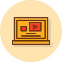 Video Filled Shadow Cirlce Icon vector