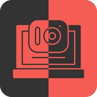 Camera Red Inverse Icon vector