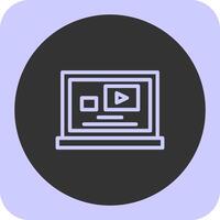 Video Linear Round Icon vector