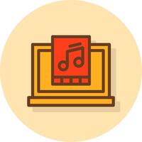 Music Filled Shadow Cirlce Icon vector