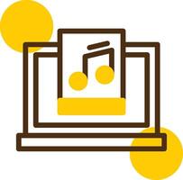 Music Yellow Lieanr Circle Icon vector