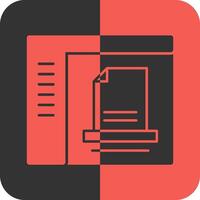 Document Red Inverse Icon vector