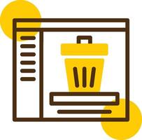 basura amarillo mentir circulo icono vector