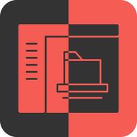 Folder Red Inverse Icon vector