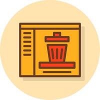 Trash Filled Shadow Cirlce Icon vector