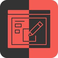 Edit Red Inverse Icon vector