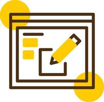 Edit Yellow Lieanr Circle Icon vector