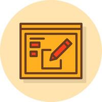 Edit Filled Shadow Cirlce Icon vector