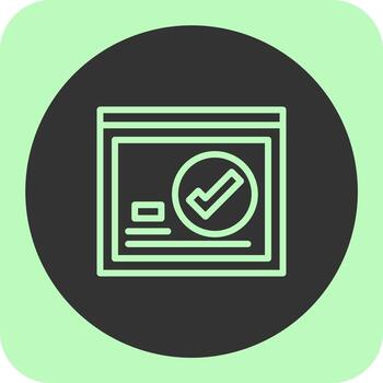 Checkmark Linear Round Icon vector