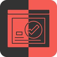 marca de verificación rojo inverso icono vector