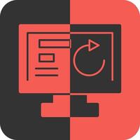 Undo Red Inverse Icon vector