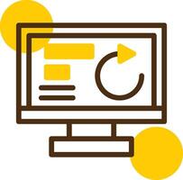 Undo Yellow Lieanr Circle Icon vector