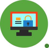 Lock Flat Shadow Icon vector