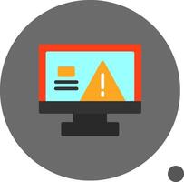 Warning Flat Shadow Icon vector