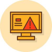 Warning Filled Shadow Cirlce Icon vector