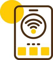 Wifi amarillo mentir circulo icono vector