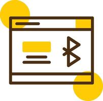 Bluetooth Yellow Lieanr Circle Icon vector